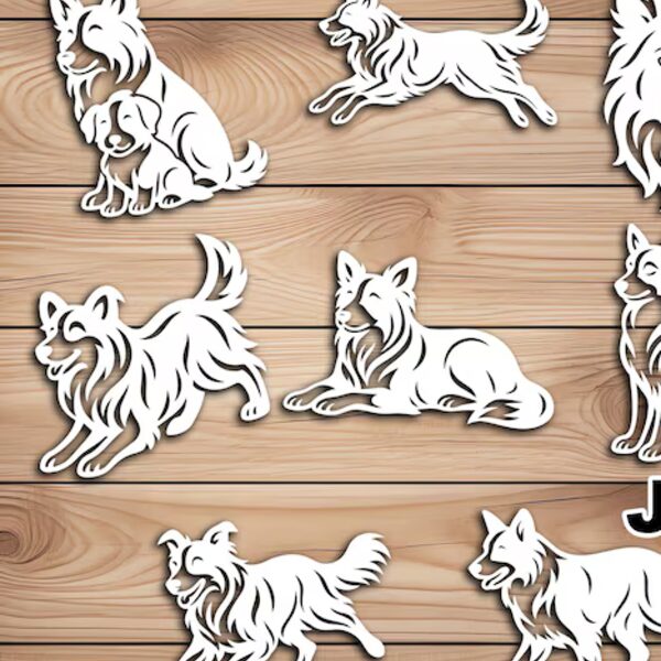 Filigree border collie cut-file designs